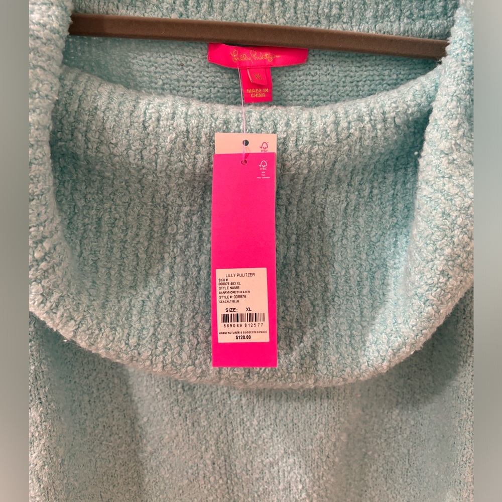 Lilly Pulitzer NWT Barrymore Sweater Seasalt Blue - Picture 7 of 7
